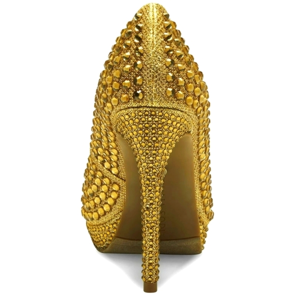 Thalia Sodi Womens Gold 1"Platform Embellish Size 7.5M - Picture 4 of 4